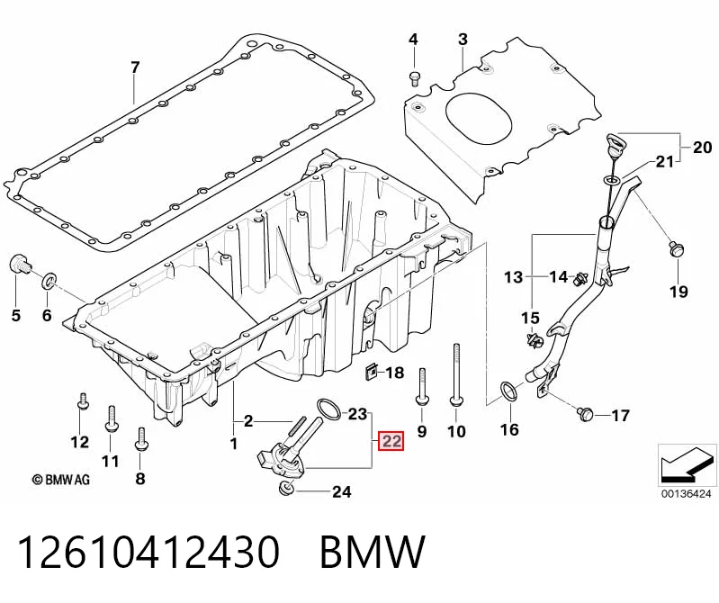 12610412430 BMW Sensor de nivel de aceite