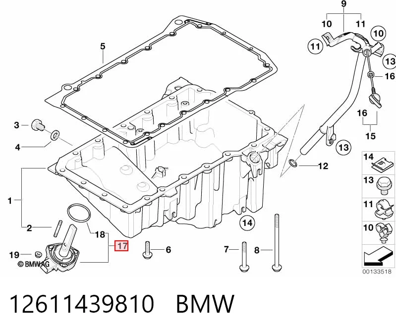 12611439810 BMW Sensor de nivel de aceite