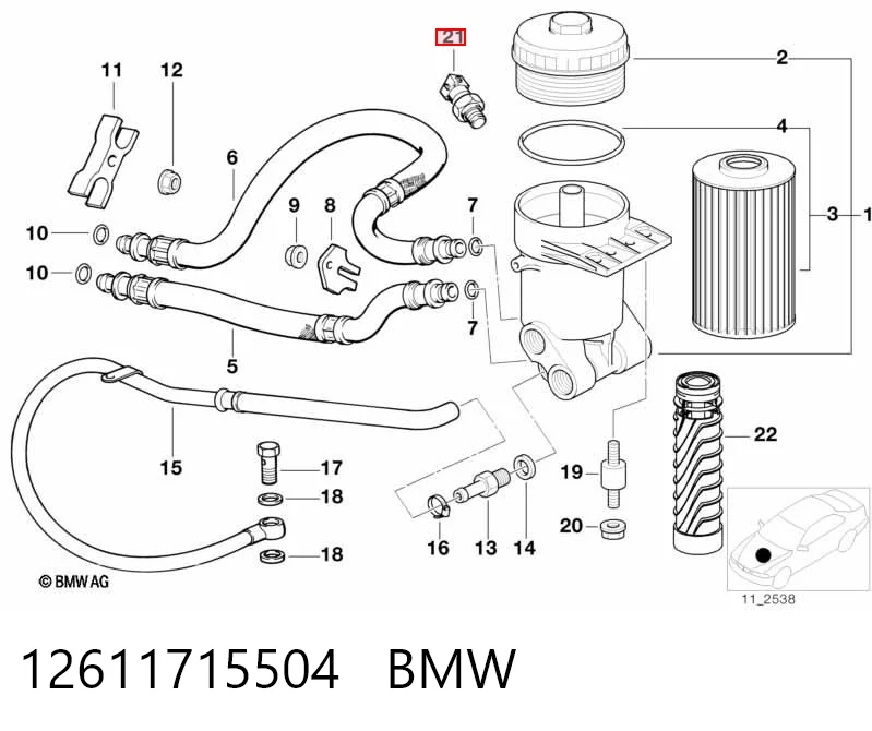 12611715504 BMW Indicador de presión del aceite