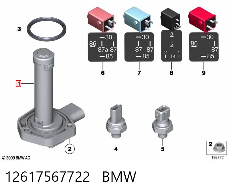 12617567722 BMW Sensor de nivel de aceite