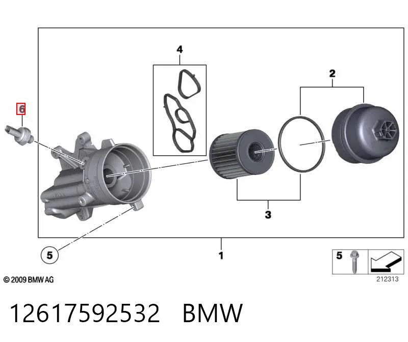 12617592532 BMW Indicador de presión del aceite
