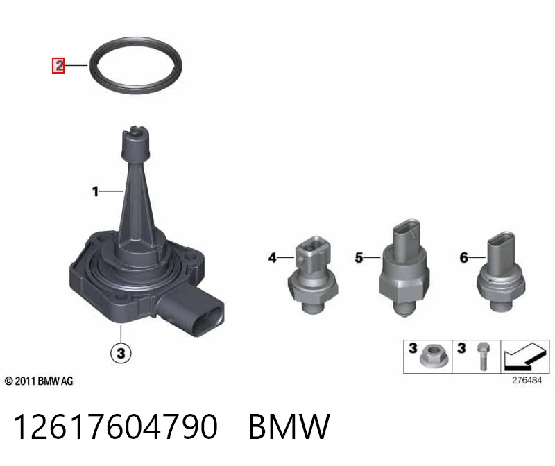 12617604790 BMW Anillo de estanqueidad del sensor de nivel de aceite