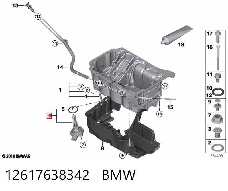 12617638342 BMW Sensor de nivel de aceite