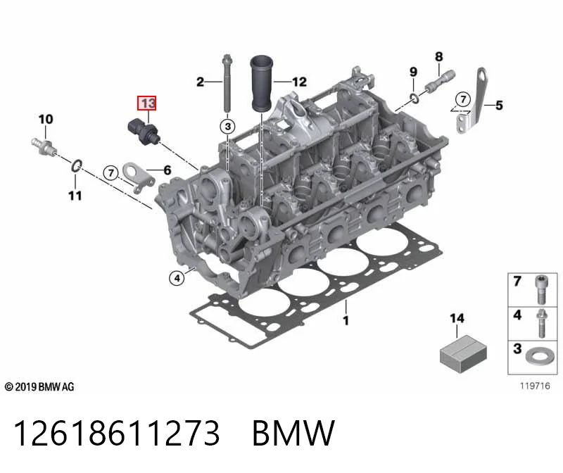 12618611273 BMW Indicador de presión del aceite