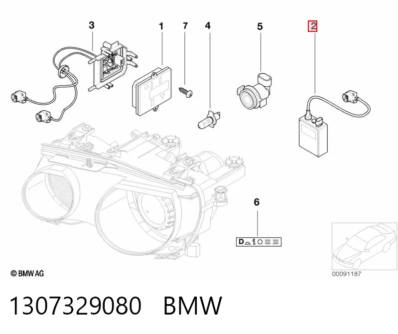 Centralita, faros xenon 1307329080 BMW