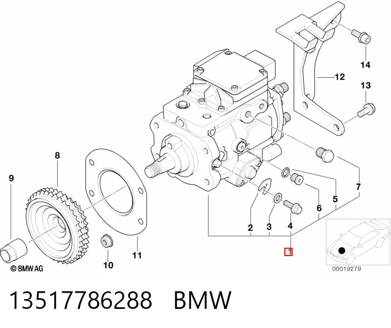 Bomba de alta presión de combustible 13517786288 BMW