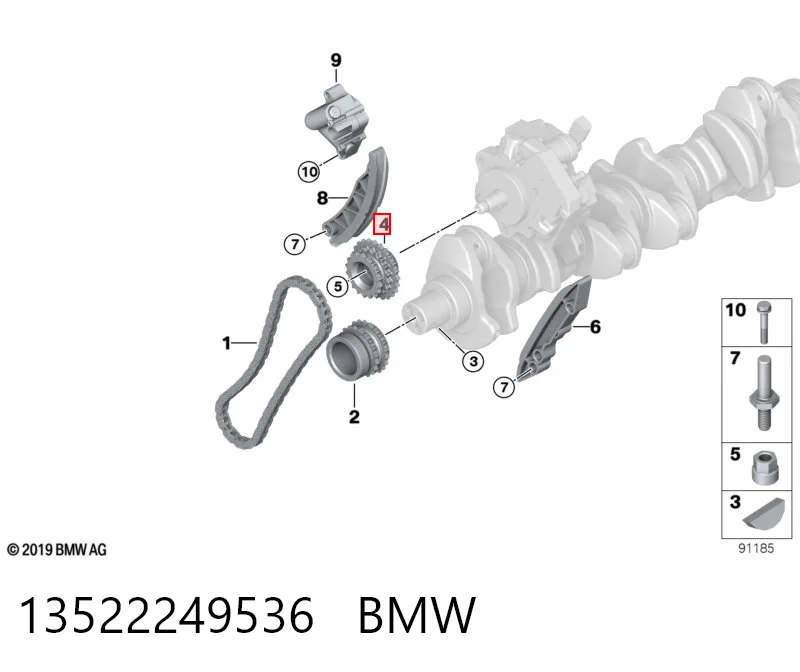 Engranaje de estrella, bomba de inyección 13522249536 BMW