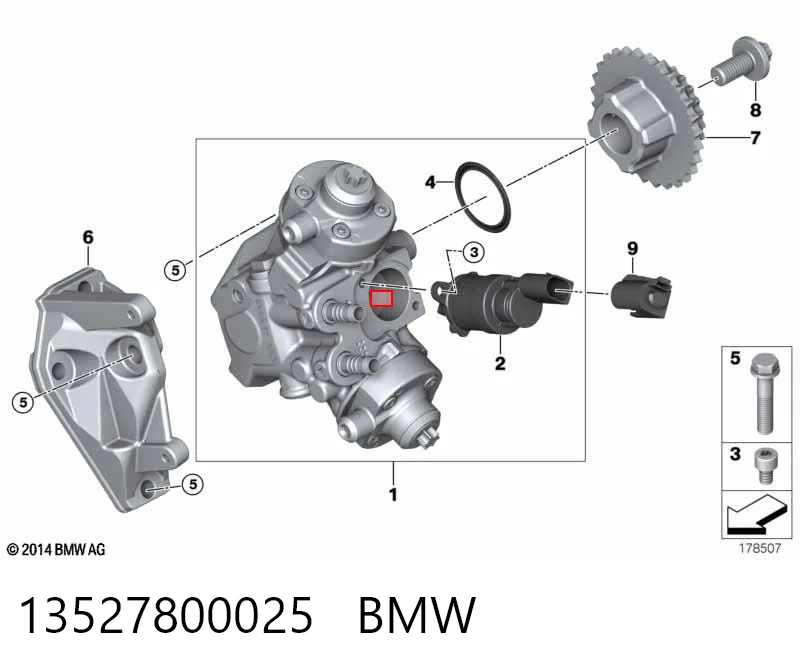 13527800025 BMW Engranaje de estrella, bomba de inyección