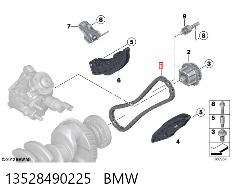 13528490225 BMW Cadena inferior de distribución