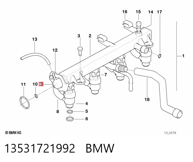13531721992 BMW Válvula reguladora de presión