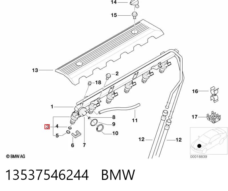 13537546244 BMW Inyector de combustible