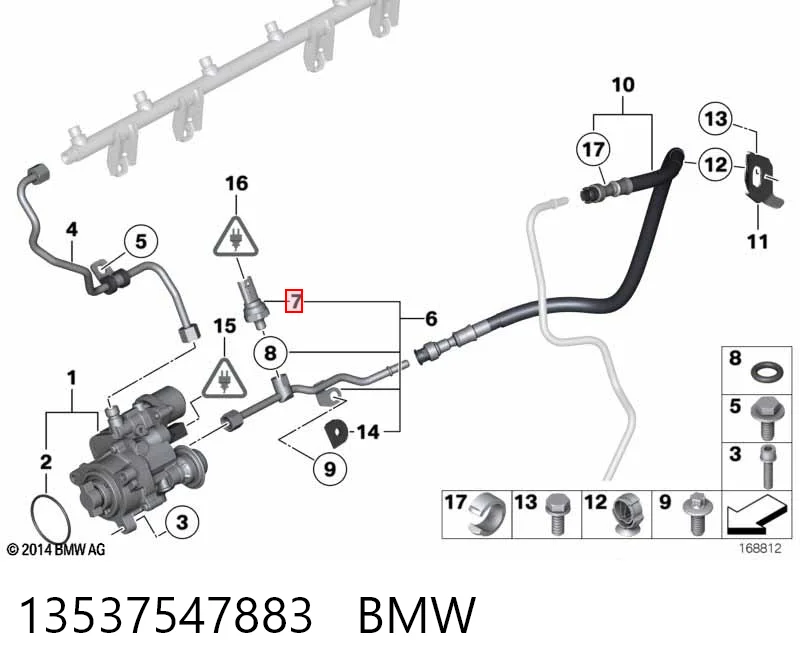 13537547883 BMW Sensor de presión de combustible