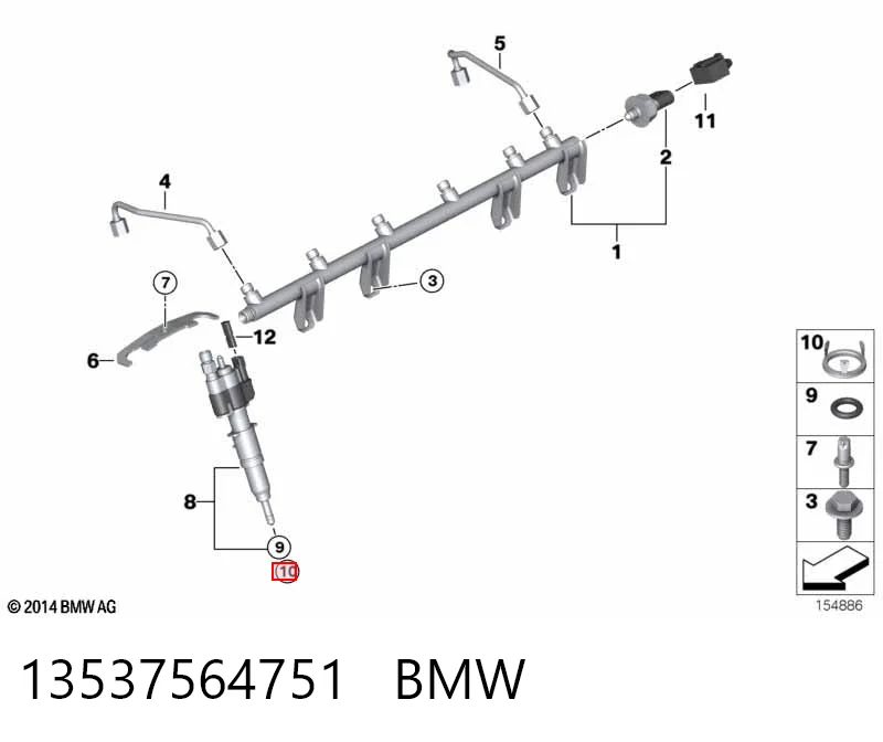 13537564751 BMW Arandela de asiento del inyector