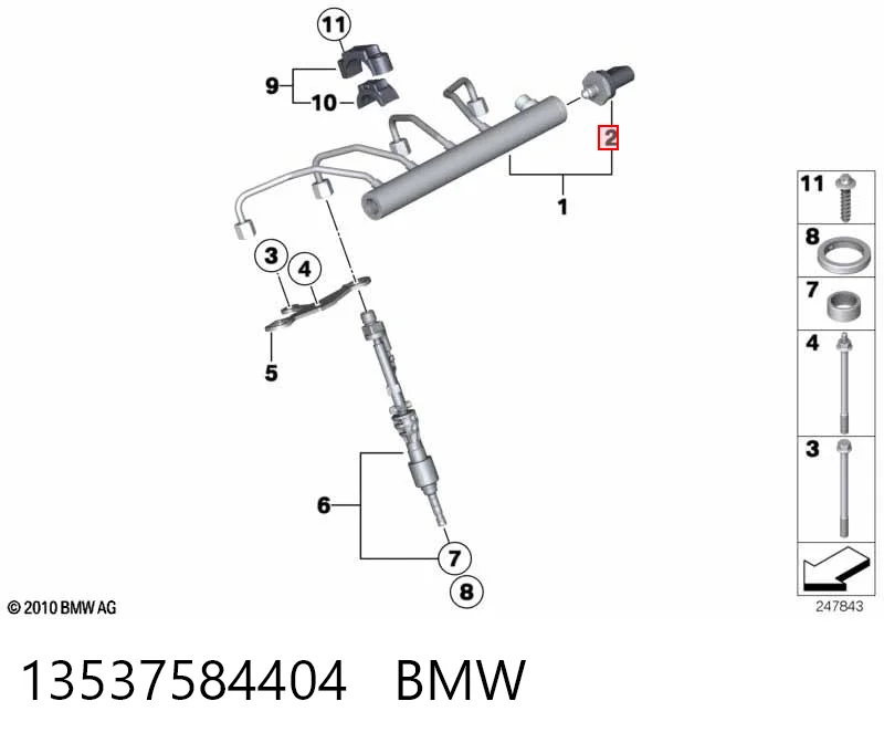 13537584404 BMW Sensor de presión de combustible