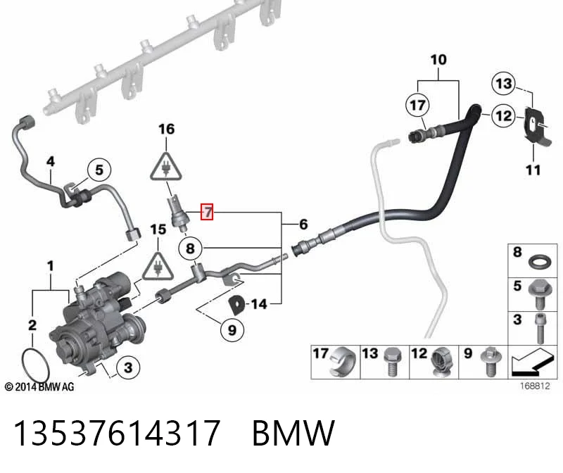 13537614317 BMW Sensor de presión de combustible