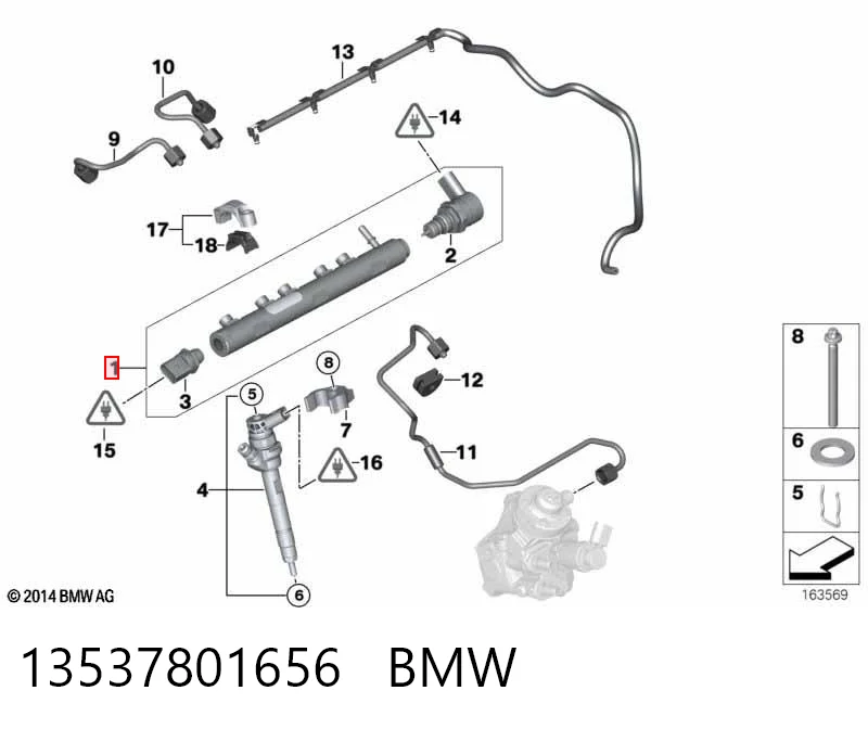 13537801656 BMW Acumulador hidráulico