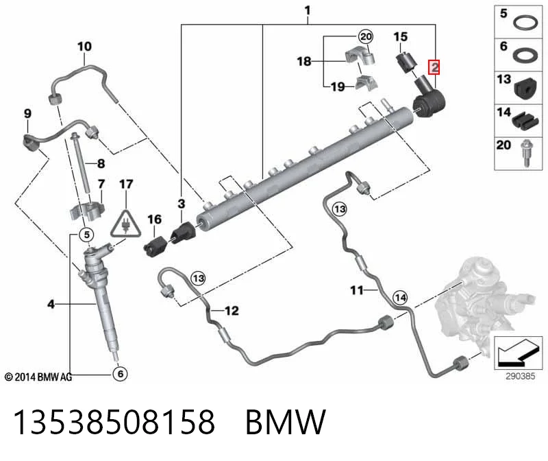 13538508158 BMW Válvula reguladora de presión del sistema common rail