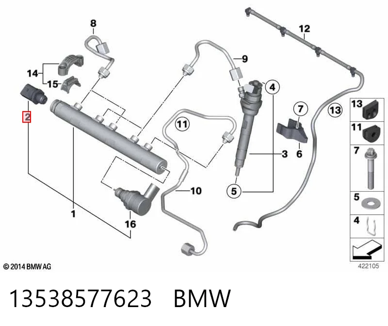 13538577623 BMW Sensor de presión de combustible