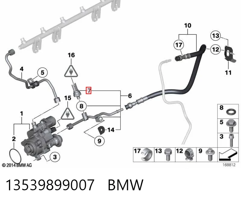 13539899007 BMW Sensor de presión de combustible