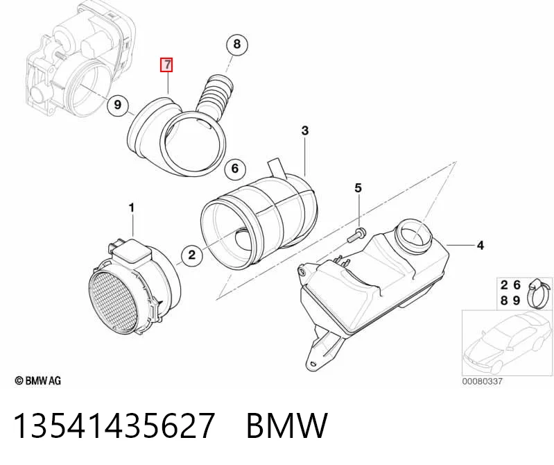 13541435627 BMW Tubo de admisión del cuerpo de mariposa