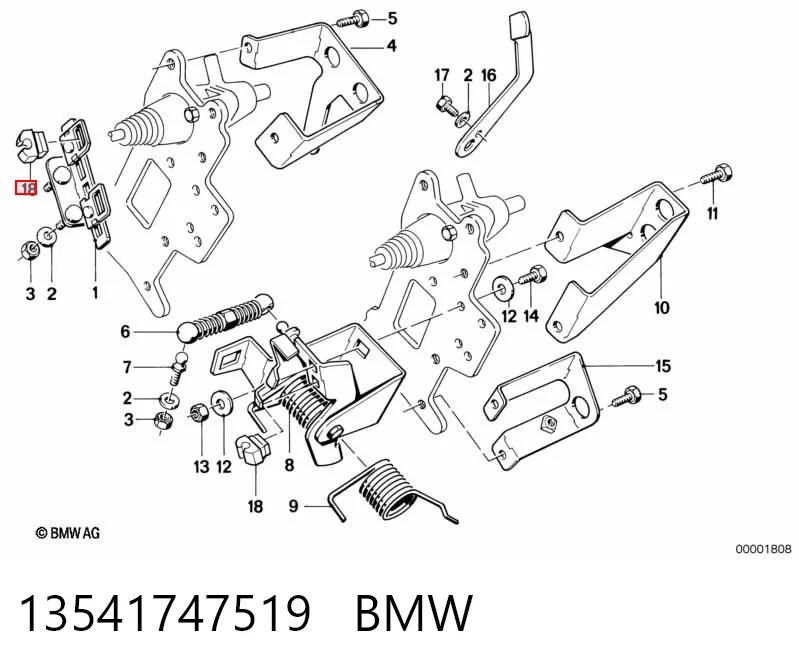 13541747519 BMW Soporte del cable del pedal del acelerador