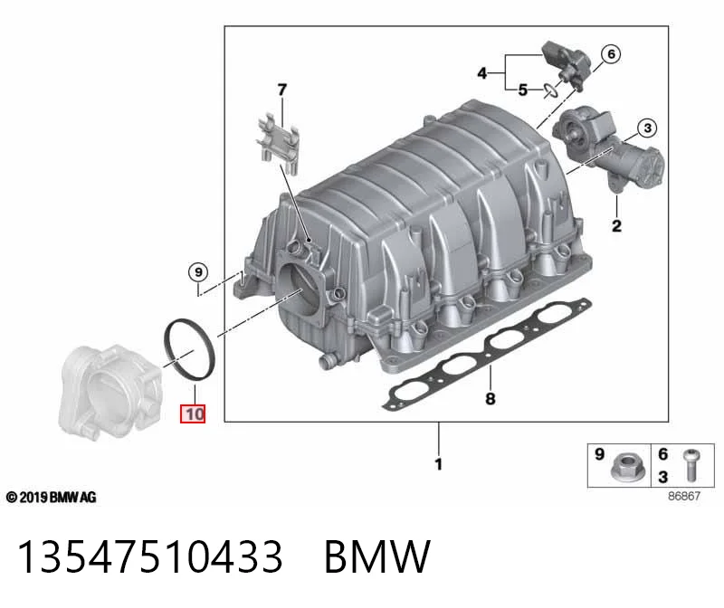 13547510433 BMW Junta del cuerpo de mariposa