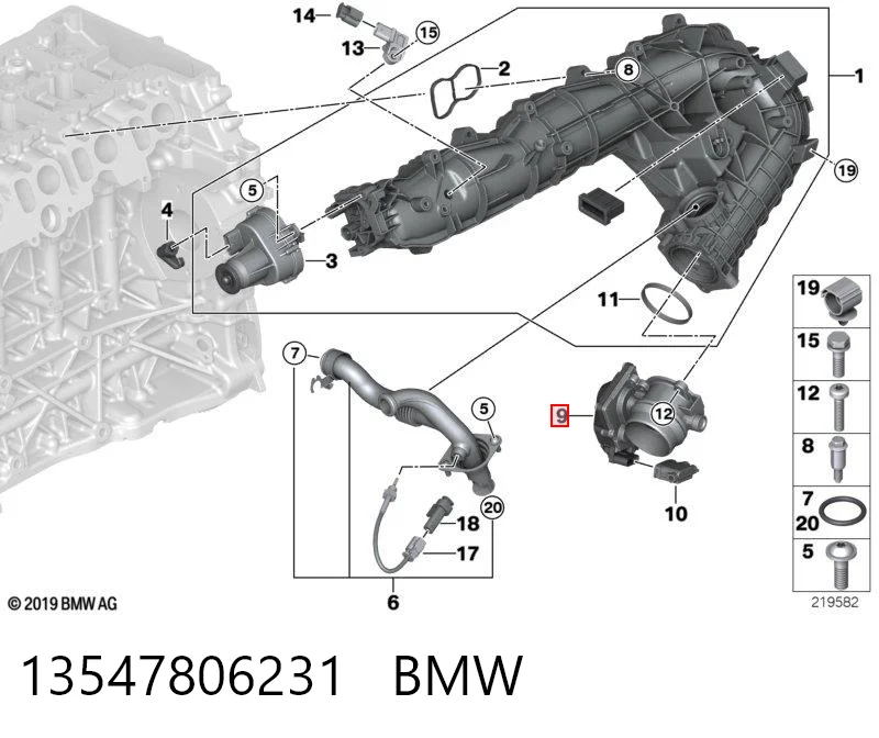 13547806231 BMW Mariposa de admisión