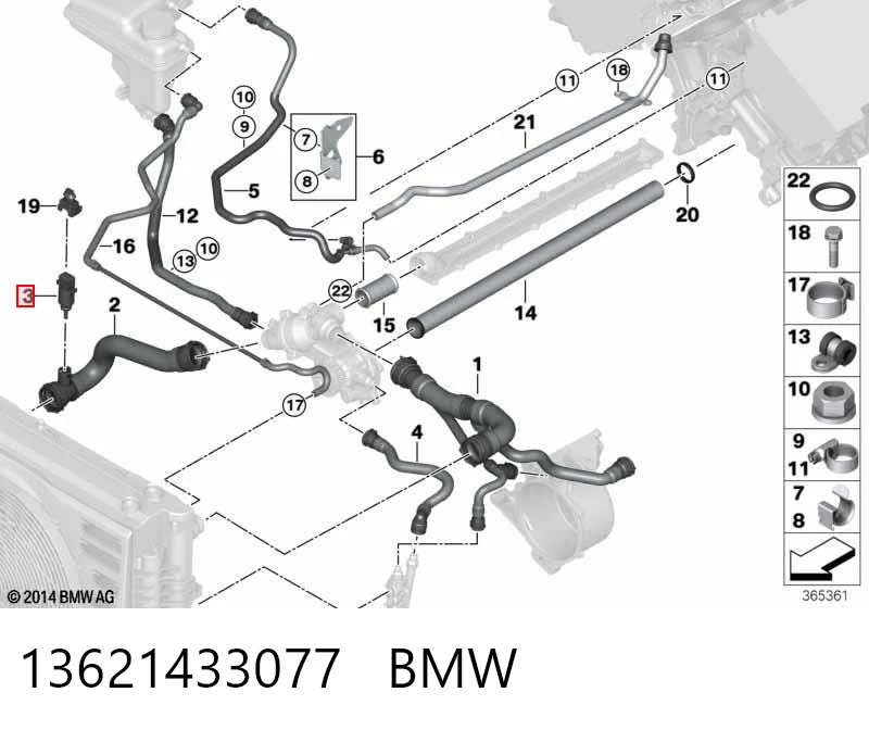 13621433077 BMW Sensor temperatura refrigerante