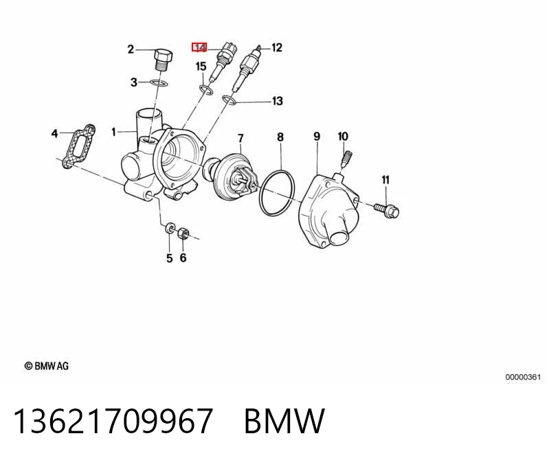 13621709967 BMW Sensor temperatura refrigerante