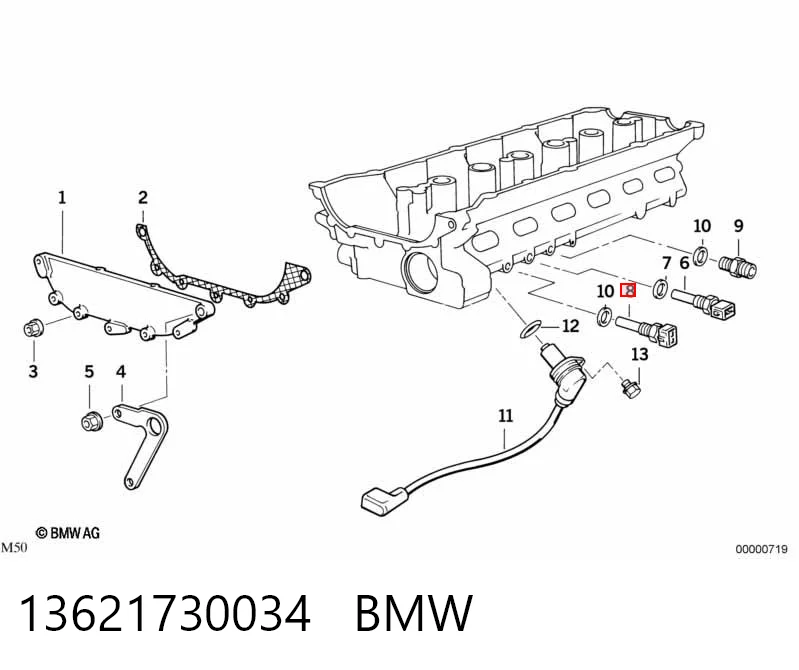 13621730034 BMW Sensor temperatura refrigerante