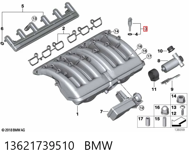 13621739510 BMW Sensor de temperatura del aire de admisión