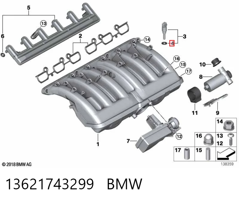13621743299 BMW Arandela de asiento del inyector