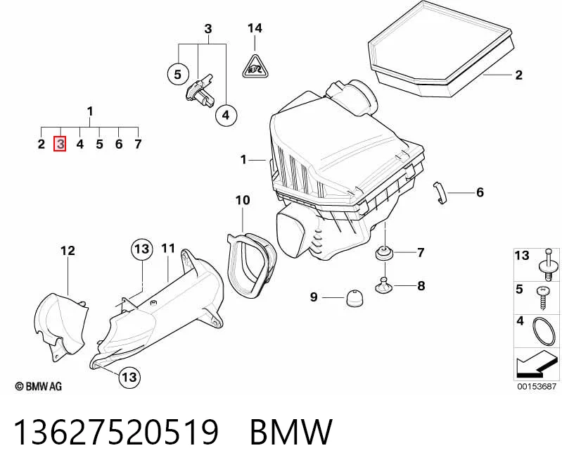13627520519 BMW Sensor de flujo de aire