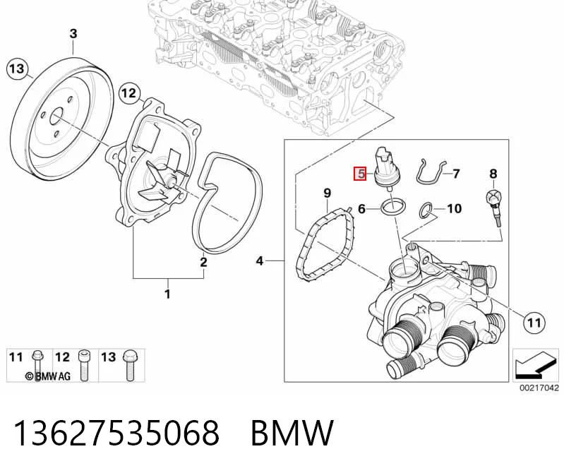 13627535068 BMW Sensor temperatura refrigerante
