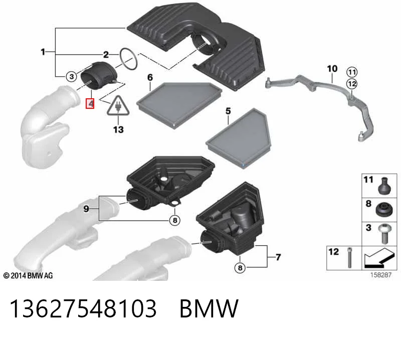 13627548103 BMW Sensor de flujo de aire