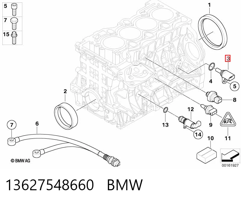 13627548660 BMW Sensor de posición del cigüeñal