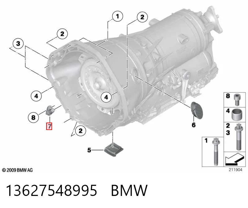 13627548995 BMW Sensor de posición del cigüeñal