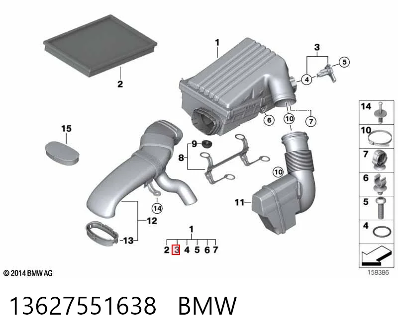 13627551638 BMW Sensor de flujo de aire