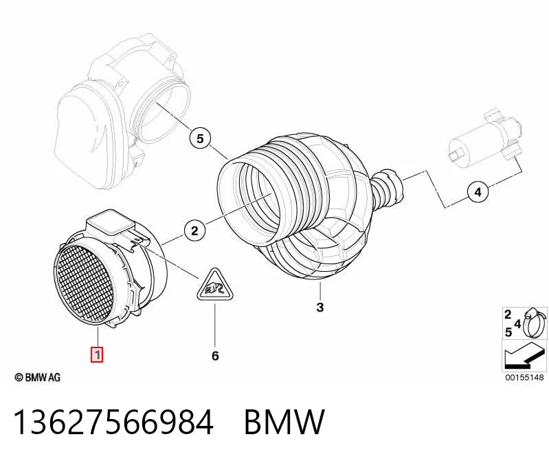 13627566984 BMW Sensor de flujo de aire
