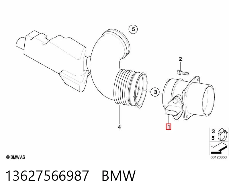 13627566987 BMW Sensor de flujo de aire