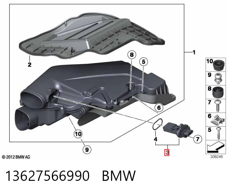13627566990 BMW Sensor de flujo de aire