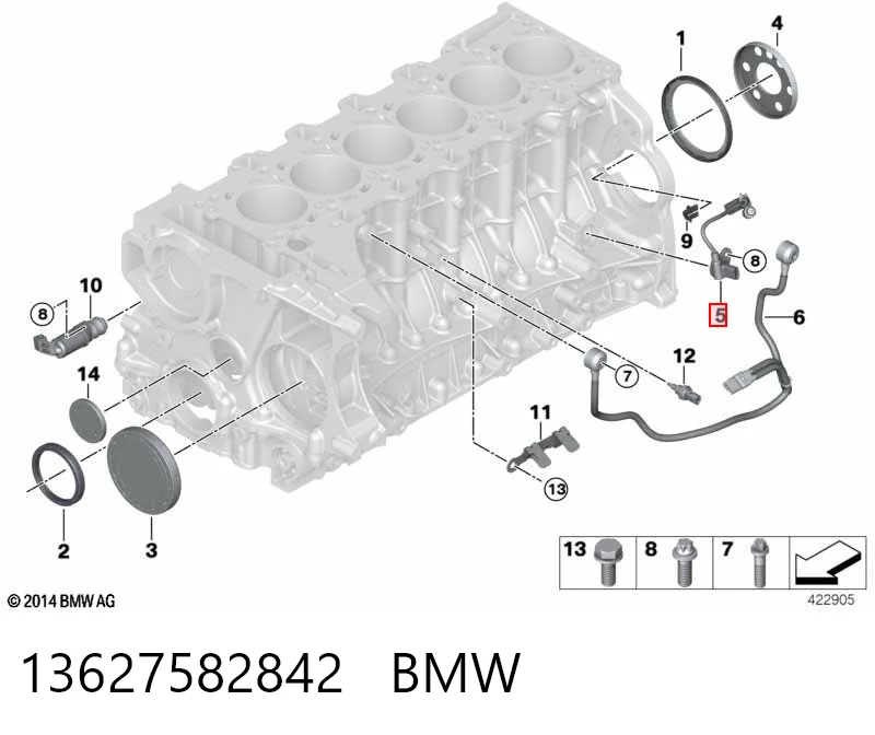 13627582842 BMW Sensor de posición del cigüeñal