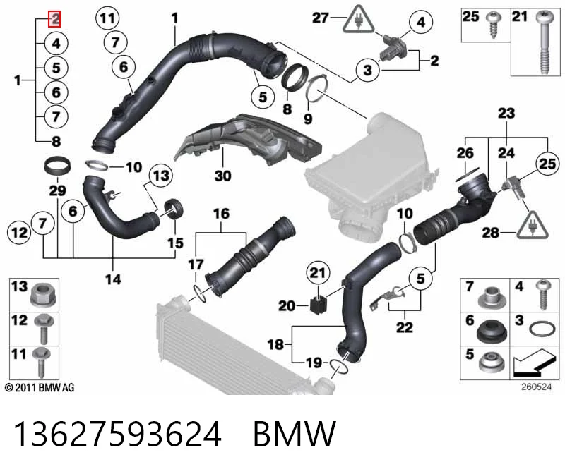 13627593624 BMW Sensor de flujo de aire