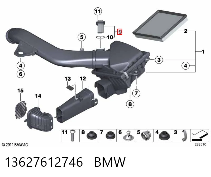 13627612746 BMW Sensor de flujo de aire