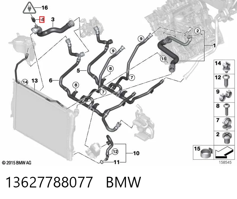 13627788077 BMW Sensor temperatura refrigerante