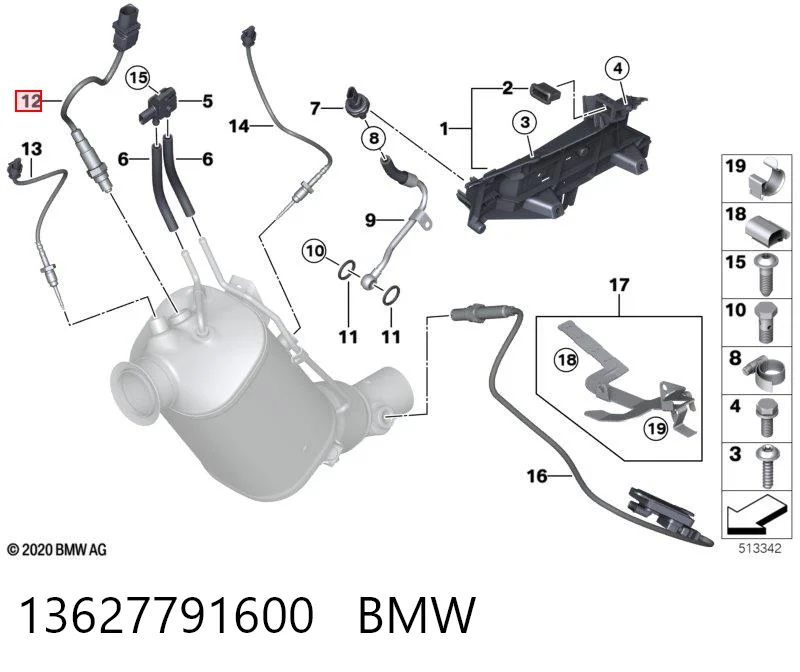 13627791600 BMW Sensor de oxígeno previo al catalizador