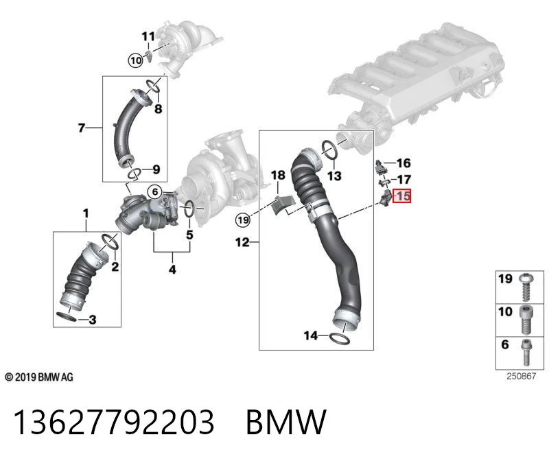 13627792203 BMW Sensor de temperatura del aire de admisión
