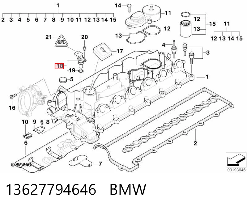 13627794646 BMW Sensor posición arbol de levas