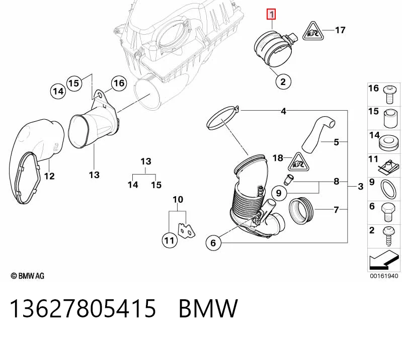 13627805415 BMW Sensor de flujo de aire