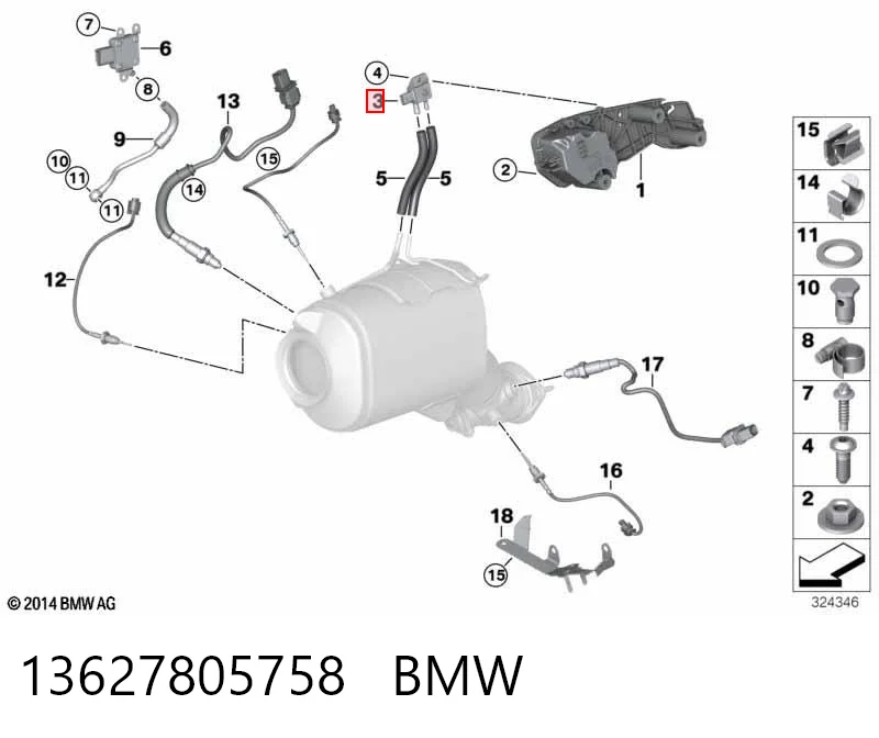 13627805758 BMW Sensor, presión colector de admisión 